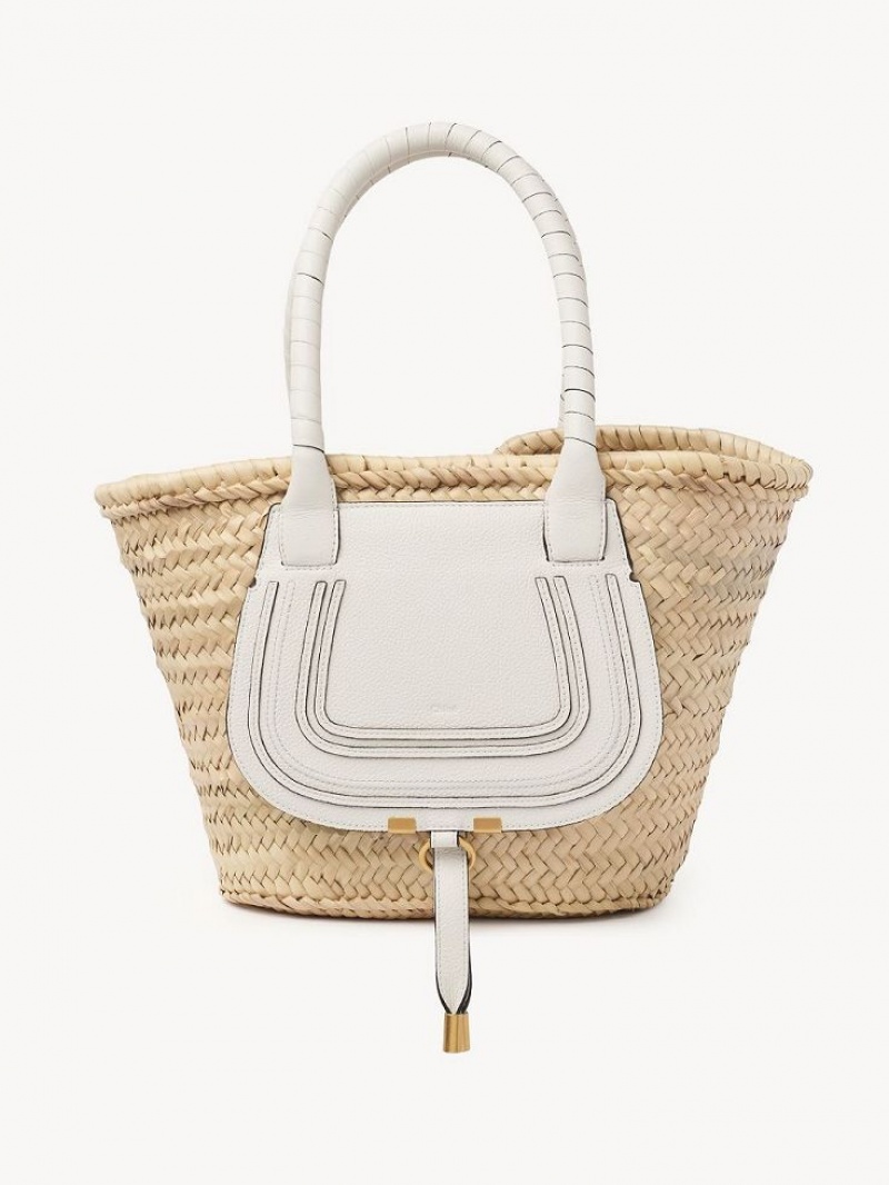 Sacs Fourre Tout Chloe Medium Marcie Basket Blanche | CHE-SR13291