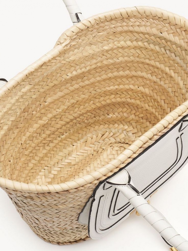 Sacs Fourre Tout Chloe Medium Marcie Basket Blanche | CHE-SR13291
