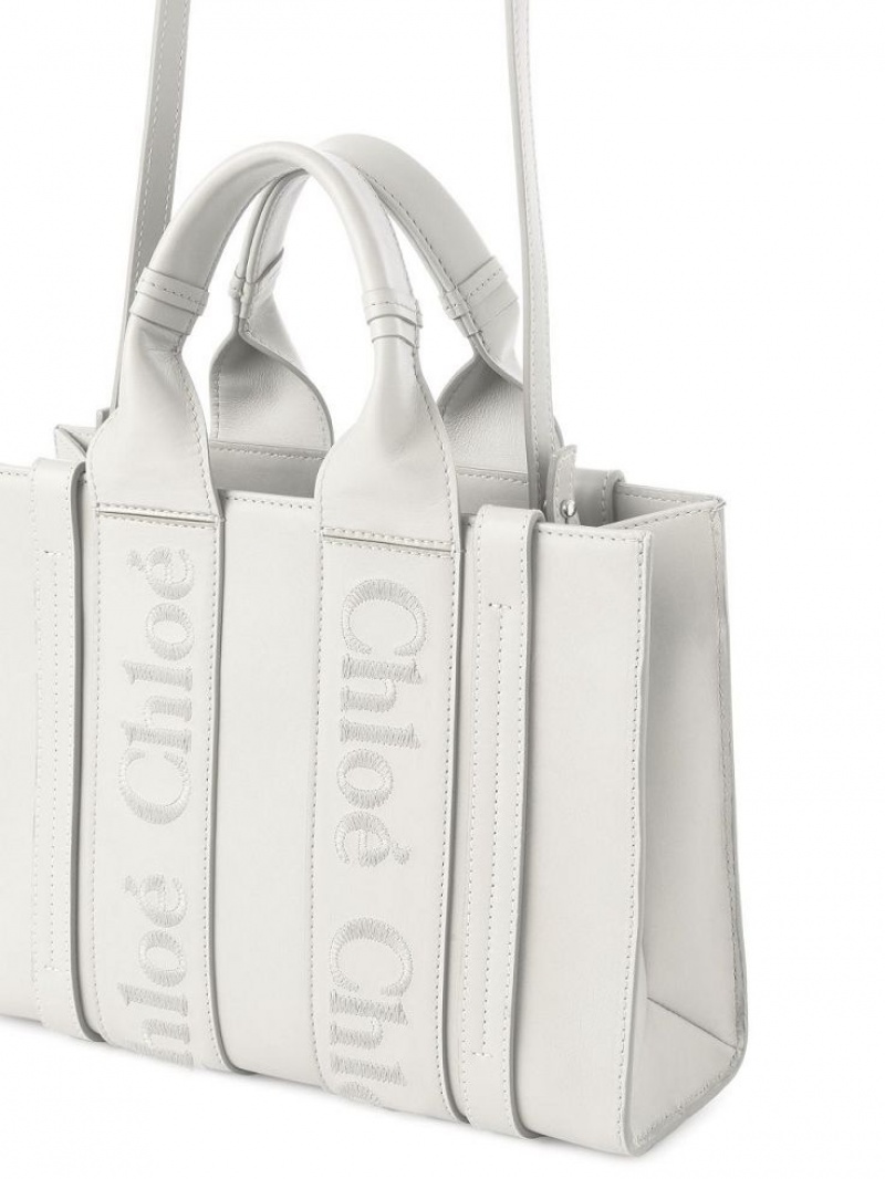 Sacs Fourre Tout Chloe Small Woody Blanche | CHE-SR13324
