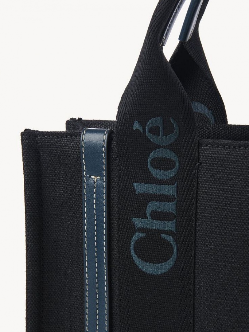 Sacs Fourre Tout Chloe Small Woody Noir Vert | CHE-SR13317