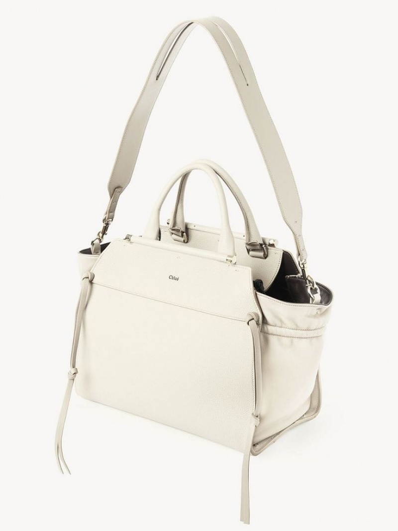 Sacs Fourre Tout Chloe Steph Medium Double Carry Blanche | CHE-SR13371