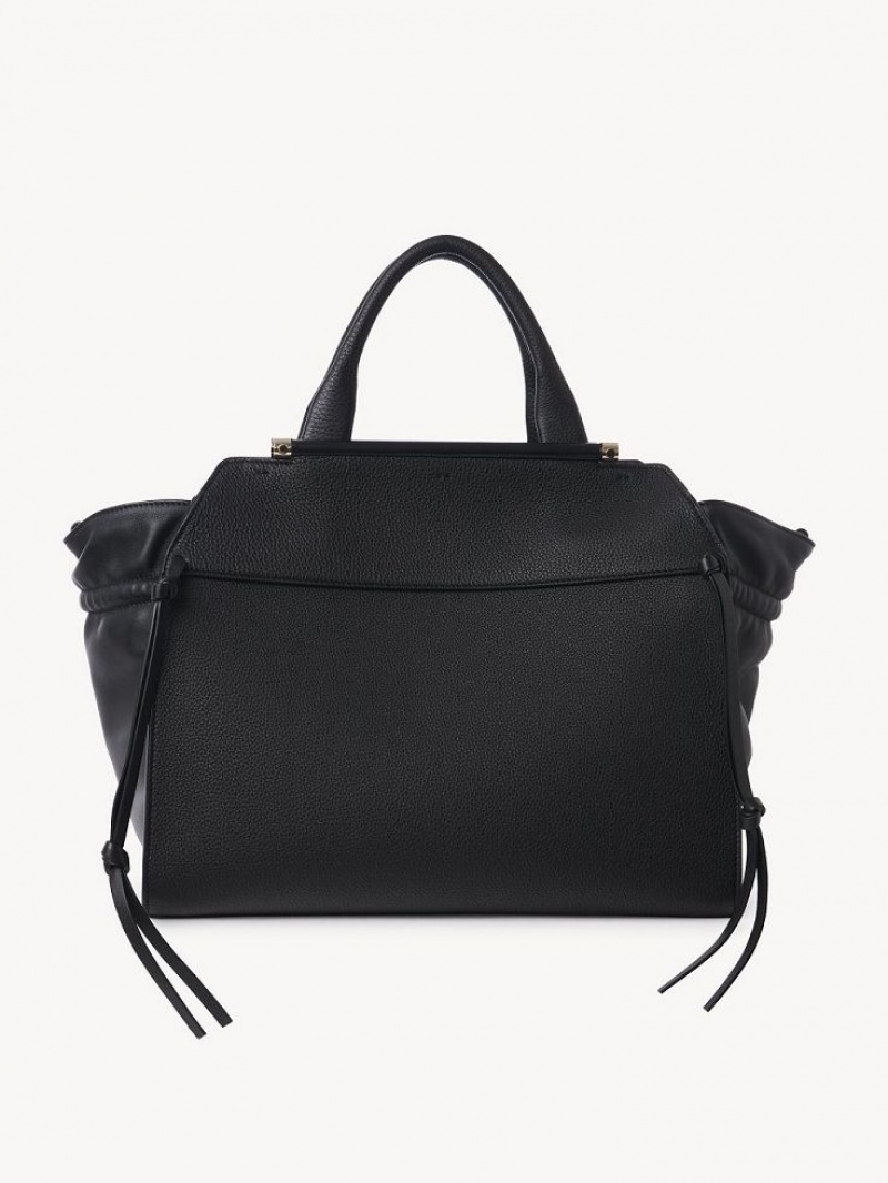 Sacs Fourre Tout Chloe Steph Medium Double Carry Noir | CHE-SR13372