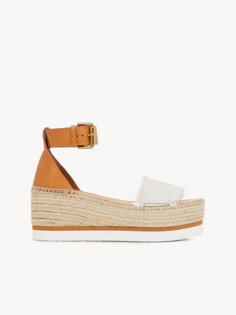 Sandale Chloe Glyn Plateforme Blanche | CHE-SR14826