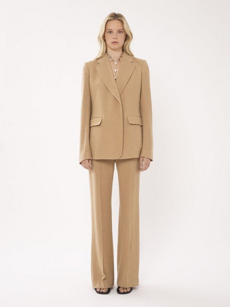 Vestes Chloe Buttonless Tailored Marron | CHE-SR13770